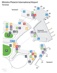 Terminal layout аэропорта Эсейса имени имени министра Пистарини (Буэнос-Айрес) the airport Ministro Pistarini International Airport